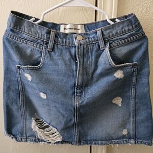 Reformation Blue Distressed Women'sJean Skirt Size 28